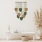 Macrame Wall Hanging — Nursery Decor with Leaf and Feather Design, Handmade Woven Tapestry with Yarn Tassels, Boho Wall Art for Bedroom, Living Room, Apartment, or Home Backdrop (Green)